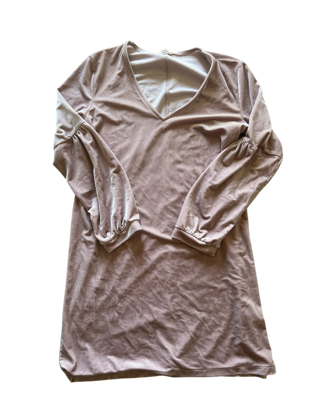 Madewell Velvet Balloon-Sleeve Dress Tan Blush | Small